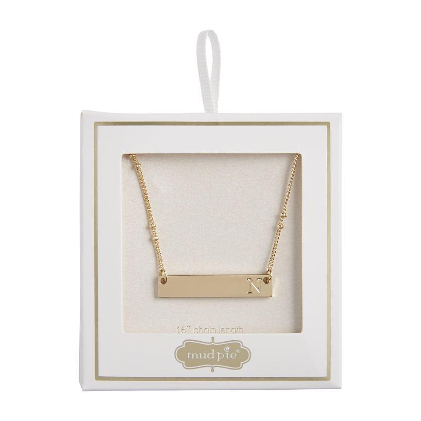 Initial Bar Necklace by Mud Pie Mud Pie Necklace N