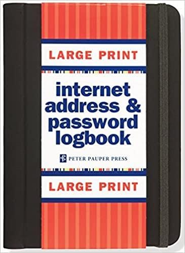 Internet Address & Password Logbook Peter Pauper Press Password Logbook Large Print