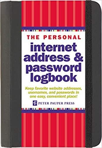 Internet Address & Password Logbook Peter Pauper Press Password Logbook Original