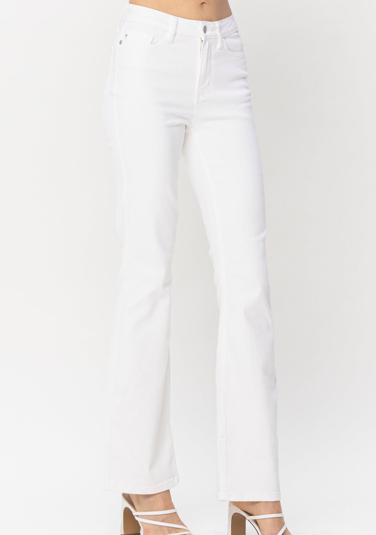 Judy Blue | White Hem Slit Bootcut Judy Blue Jeans