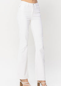 Thumbnail for Judy Blue | White Hem Slit Bootcut Judy Blue Jeans