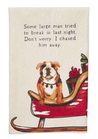 Thumbnail for Kitchen Towel with Christmas Dogs by Mud Pie Mud Pie HOLIDAY Chase