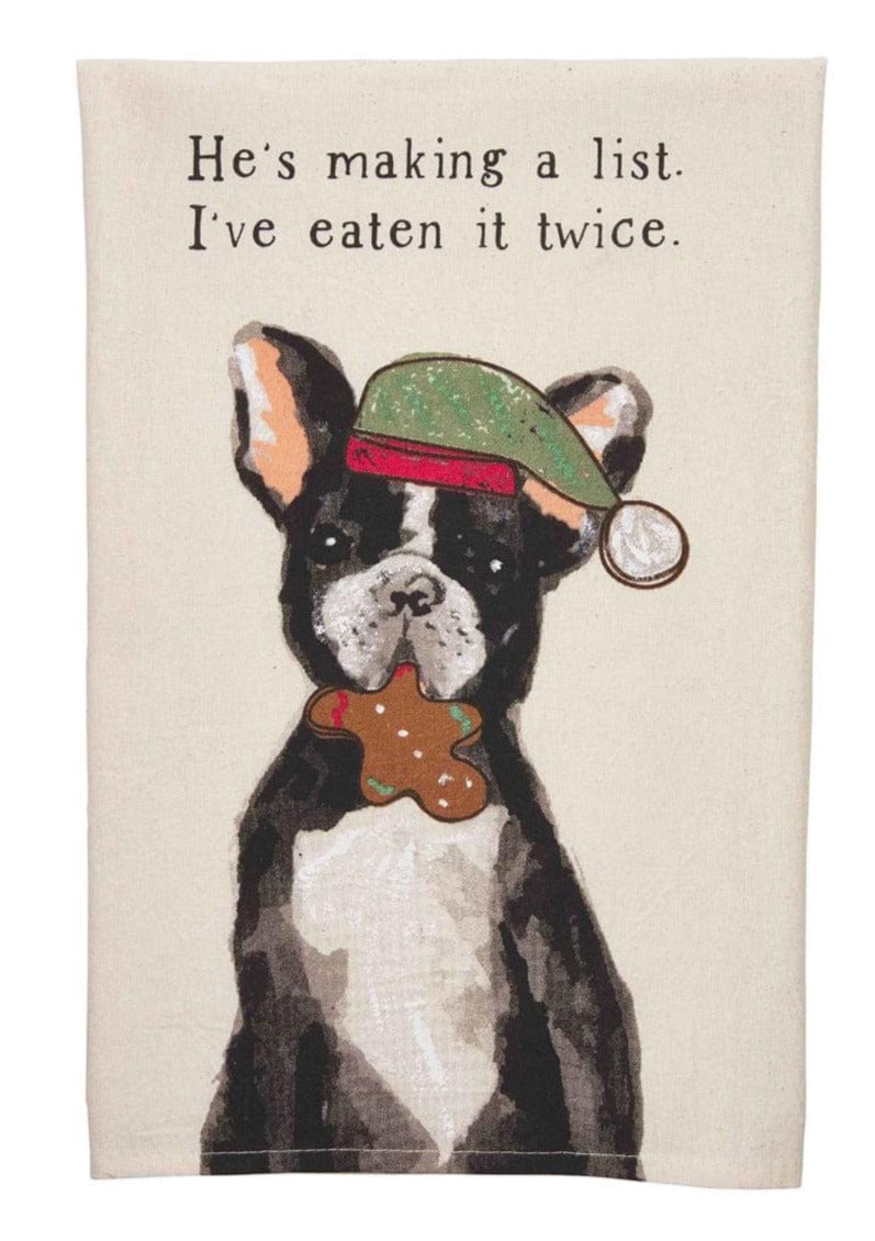 Kitchen Towel with Christmas Dogs by Mud Pie Mud Pie HOLIDAY Making