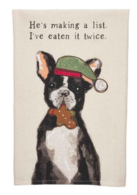 Thumbnail for Kitchen Towel with Christmas Dogs by Mud Pie Mud Pie HOLIDAY Making