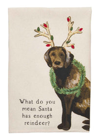 Thumbnail for Kitchen Towel with Christmas Dogs by Mud Pie Mud Pie HOLIDAY Reindeer