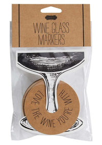 Thumbnail for Kraft Wine Glass Marker Sets Mud Pie The One You Are With