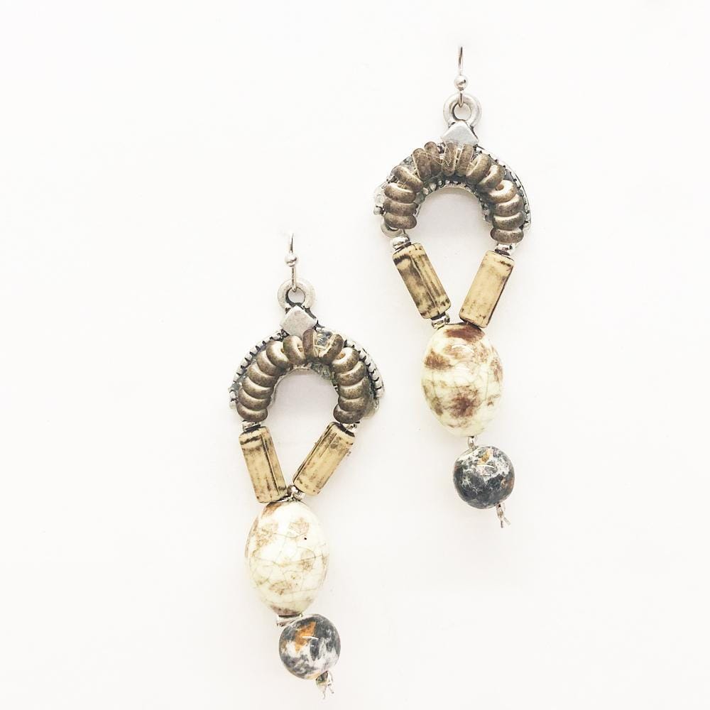 Long Beaded Drop Earrings | Relic Collection Treska Earring