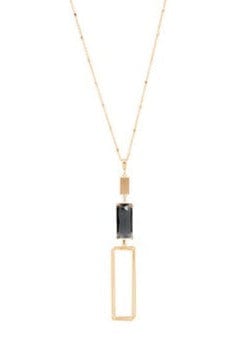 Long Gold Black Diamond Statement Necklace Meghan Browne Design Necklaces