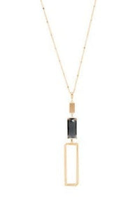 Thumbnail for Long Gold Black Diamond Statement Necklace Meghan Browne Design Necklaces