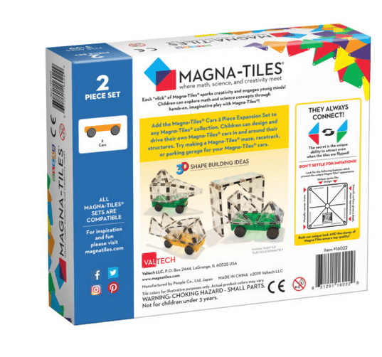 Magna-Tiles Expansion Car Set | 15 piece Magna Tiles Building Toys