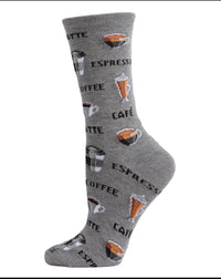 Thumbnail for Men's Patterned Socks | Coffee Me Moi Heather gray