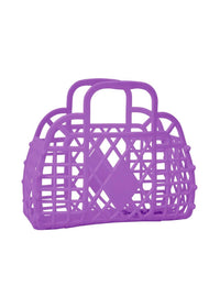 Thumbnail for Mini Retro Basket by Sun Jellies Sun Jellies Beach Tote Purple