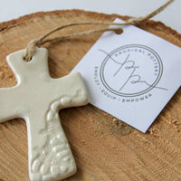 Thumbnail for Prodigal Pottery - Flared Cross Ornament Prodigal Pottery White