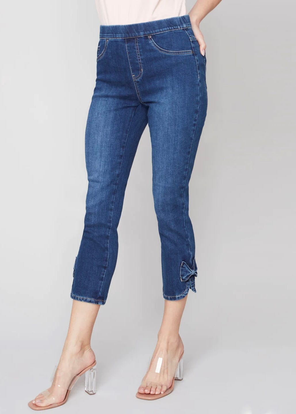 Pull On Jean with Hem Bow in Indigo Charlie B Jeans