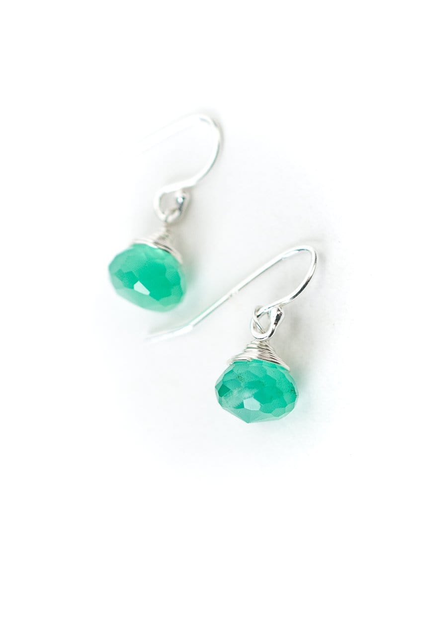 Silver Green Onyx Briolette Earrings Anne Vaughan Designs Earrings