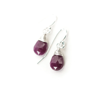 Thumbnail for Silver Ruby Briolette Earrings Anne Vaughan Designs Earrings