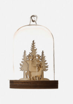 Small Glass Dome Ornament One Hundred 80 Degrees Deer