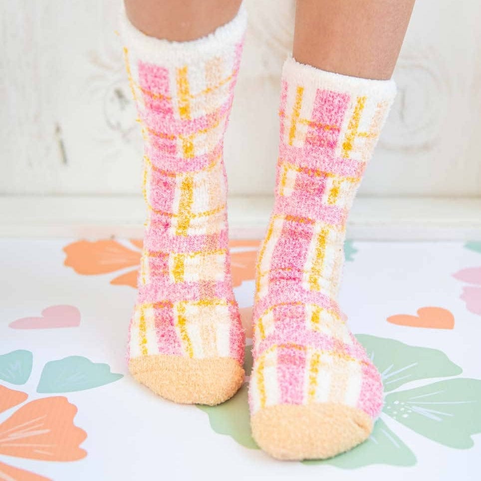 Social Graces Paper Socks by World's Softest Socks World's Softest Socks Socks Pink Multi Plaid 708