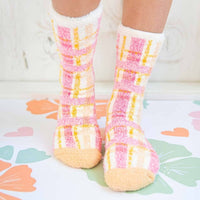 Thumbnail for Social Graces Paper Socks by World's Softest Socks World's Softest Socks Socks Pink Multi Plaid 708
