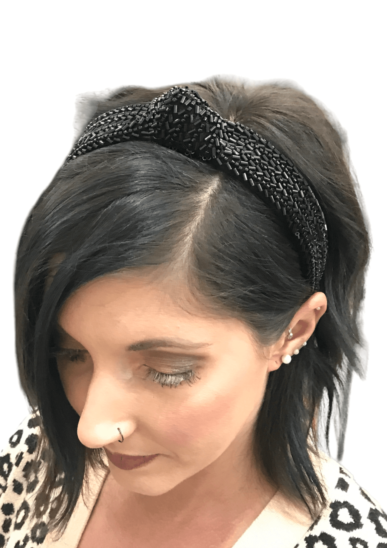Soirée Beaded Headbands Two’s Company Black / Knot