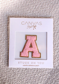Thumbnail for Stuck On You Chenille Glitter Varsity Letters CANVAS Initials A