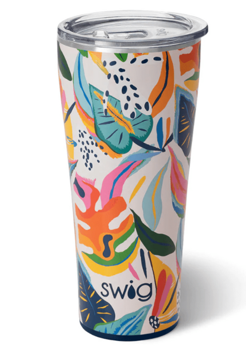 Swig Life Mega Mug with Comfort Grip Handle - Sun Dance Insulated Stainless Steel - 40oz - Dishwasher Safe with A Non-Slip Base