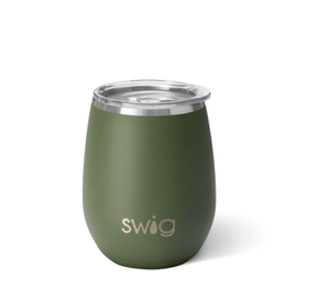 SWIG | Solids SWIG Drinkware Stemless Wine 14oz / Olive
