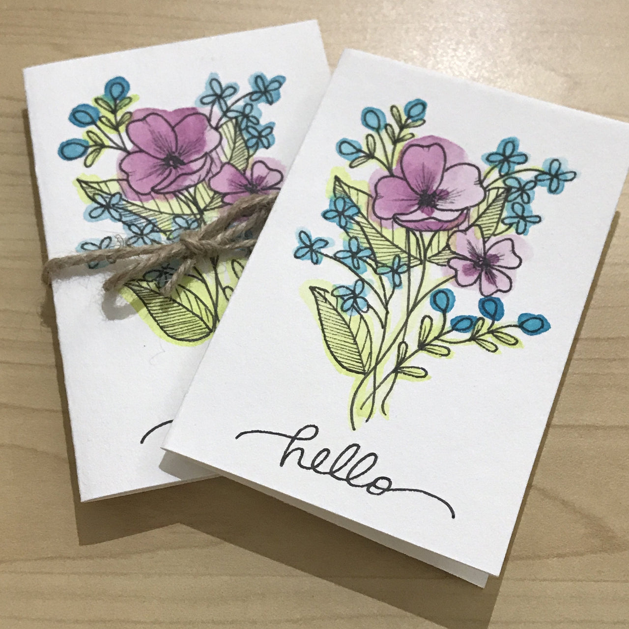 Watercolor Originals | Set of 4 cards Faith Greeting Card Bouquet