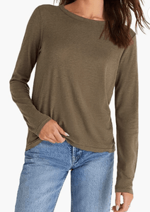 Z Supply | Everyday Brushed LS Top in Dusty Olive Z Supply Casual Top X-Small